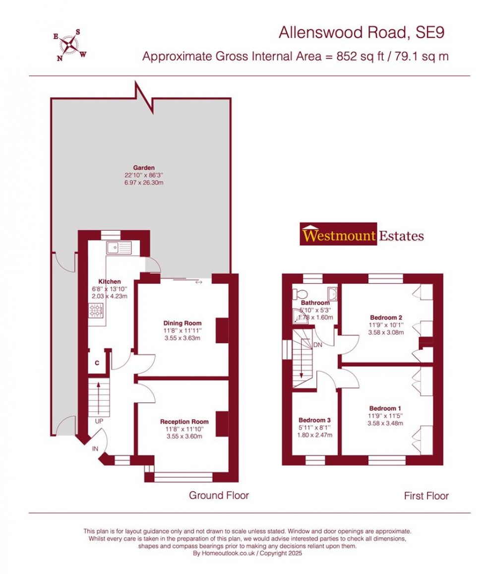 Floorplan for Allenswood Road, London