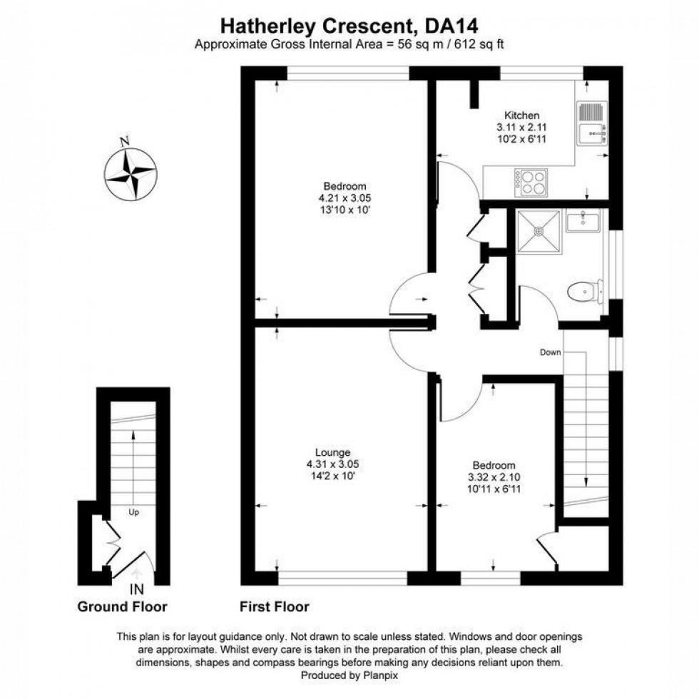 Floorplan for Hatherley Crescent, Sidcup